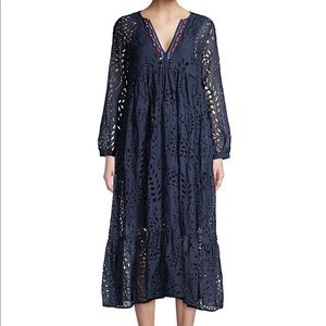 Johnny Was Navy Blue Eyelet dress